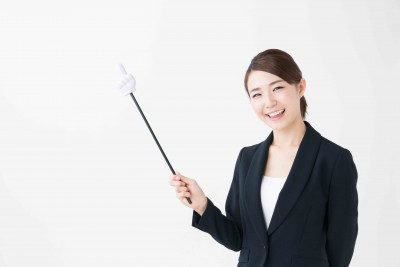 asian businesswoman on white background